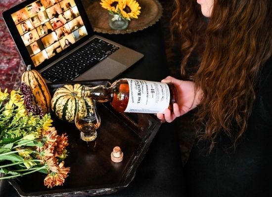 Naomi Leslie hosting a virtual tasting session