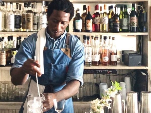 Abdul Fofanah bartending