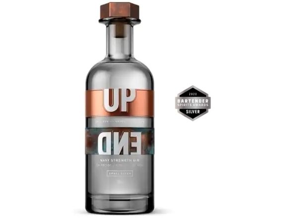 UpEnd Navy Strength Gin won a silver medal with 87 points at the 2020 Bartenders Spirits Awards