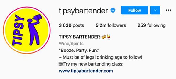 Tipsy Bartender Instagram