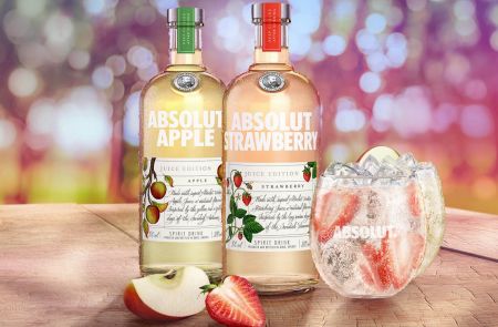 Photo for: Abolsut Vodka launches booze with actual apple and strawberry juice